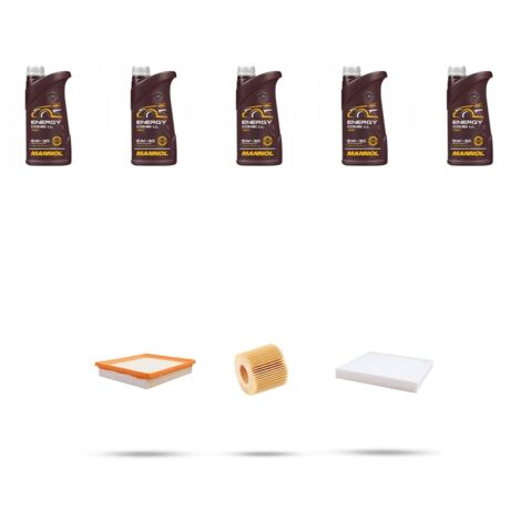 Kit tagliando 3 FILTRI e 5L OLIO compatibile con Toyota Prius 1.8 74kw dal 2009