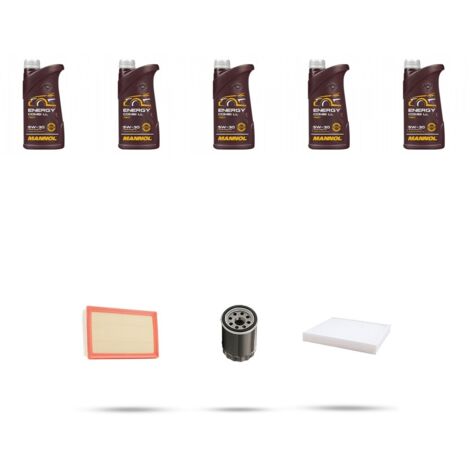 Kit tagliando 3 FILTRI e 5L OLIO compatibile con Toyota Prius 1.8 Hybrid 72kw dal 2015