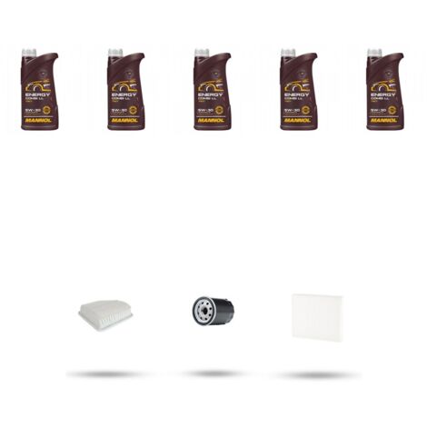 Kit tagliando 3 FILTRI e 5L OLIO compatibile con Toyota Rav 4 III 2.4 VVT-i 125Kw dal 2005 al 2013