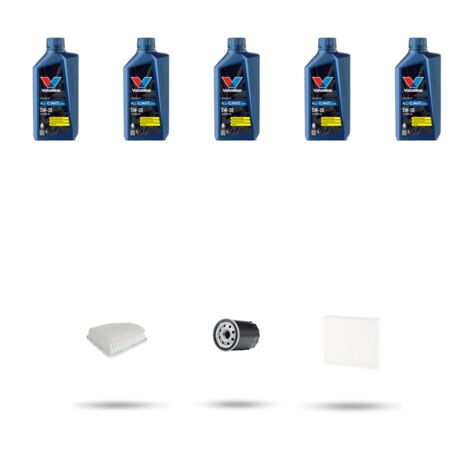 Kit tagliando 3 FILTRI e 5L OLIO compatibile con Toyota Rav 4 III 2.4 VVT-i 125Kw dal 2005 al 2013