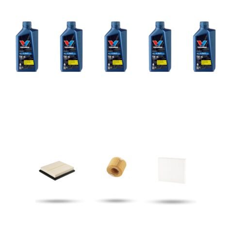 Kit tagliando 3 FILTRI e 5L OLIO compatibile con Toyota Rav IV 2.5 Hybrid 145kw Dal 2015
