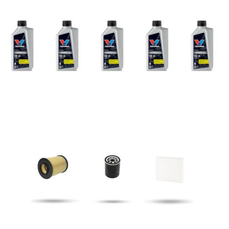 Kit tagliando 3 FILTRI e 5L OLIO compatibile con Volvo S40 II 1.8/1.8 FlexiFuel 92Kw dal 2004 al 2009