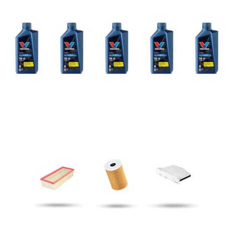 Kit tagliando 3 FILTRI e 5L OLIO compatibile con Vw Caddy III (2c) 1.6 TDI 55kw Dal 2010