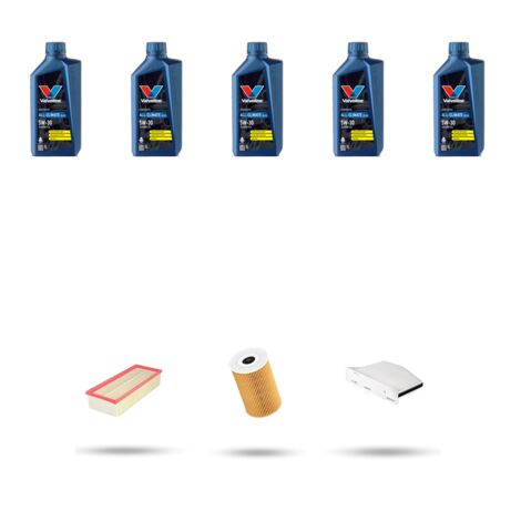 Kit tagliando 3 FILTRI e 5L OLIO compatibile con Vw Caddy III (2c) 1.6 TDI 75kw Dal 2010