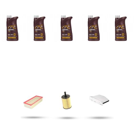 Kit tagliando 3 FILTRI e 5L OLIO compatibile con Vw Caddy III (2c) 1.9 TDI 77kw Dal 2004