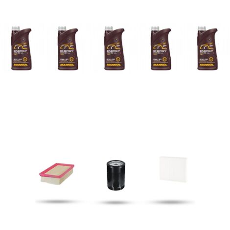 Kit tagliando 3 FILTRI e 5L OLIO compatibile con Vw Golf IV (1j1 1j5) 1.6 74kw Dal 1997 al 2006