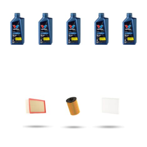 Kit tagliando 3 FILTRI e 5L OLIO compatibile con Vw Golf Sportsvan (AM1) 1.6 TDI 66kw Dal 2014