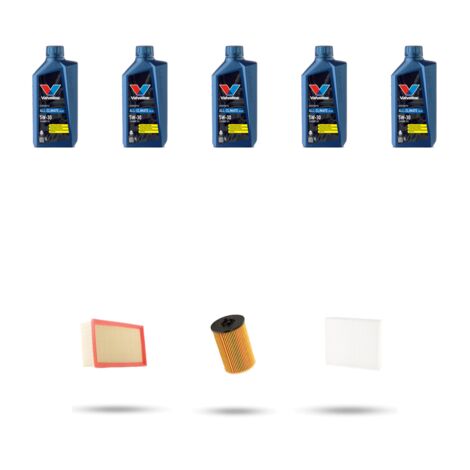 Kit tagliando 3 FILTRI e 5L OLIO compatibile con Vw Golf Sportsvan (AM1) 1.6 TDI 85kw Dal 2016