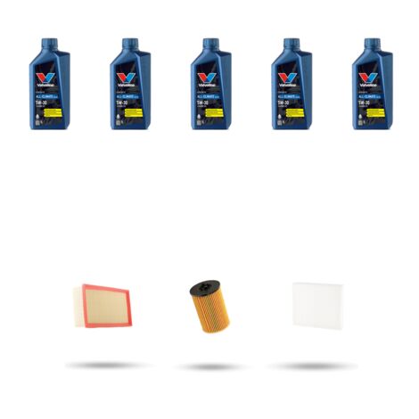 Kit tagliando 3 FILTRI e 5L OLIO compatibile con Vw Golf Sportsvan (AM1) 2.0 TDI 110kw Dal 2014