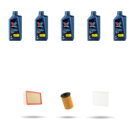 Kit tagliando 3 FILTRI e 5L OLIO compatibile con Vw Golf VII (5G1/BA5) 1.6 TDI 77kw Dal 2012