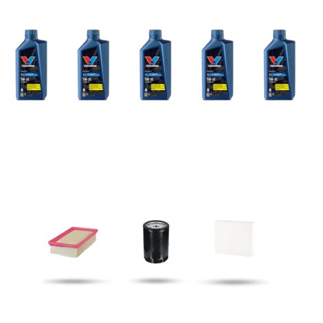 Kit tagliando 3 FILTRI e 5L OLIO compatibile con Vw New Beetle / Cabrio 1.6 75kw Dal 2000 al 2010
