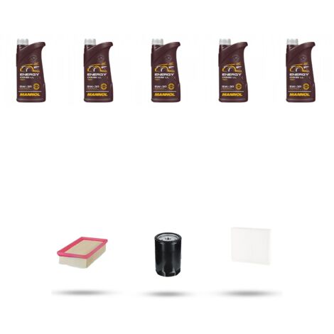 Kit tagliando 3 FILTRI e 5L OLIO compatibile con Vw New Beetle / Cabrio 1.8 132kw Dal 2001 al 2004