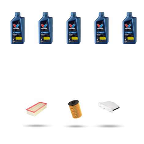 Kit tagliando 3 FILTRI e 5L OLIO compatibile con Vw New Beetle / Cabrio (5C) 2.0 TDI 110kw Dal 2014