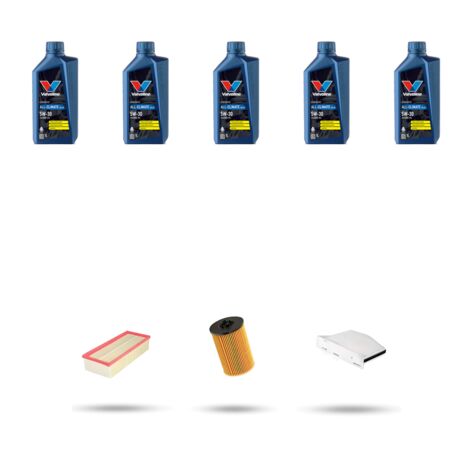 Kit tagliando 3 FILTRI e 5L OLIO compatibile con VW Scirocco III (1K8) 2.0 TDI 110kw Dal 2014