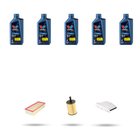 Kit tagliando 3 FILTRI e 5L OLIO compatibile con VW Tiguan I (5n) 2.0 TDI 100kw Dal 2007