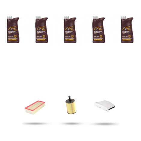 Kit tagliando 3 FILTRI e 5L OLIO compatibile con VW Tiguan I (5n) 2.0 TDI 120kw Dal 2008