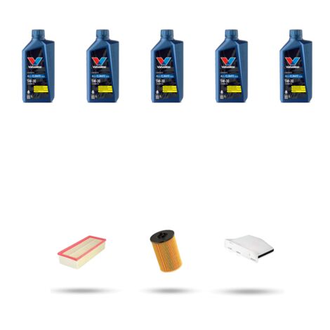 Kit tagliando 3 FILTRI e 5L OLIO compatibile con VW Tiguan I (5n) 2.0 TDI 81kw Dal 2010
