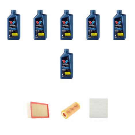 Kit tagliando 3 FILTRI e 6L OLIO compatibile con Audi A3 (8V1,8VK) 2.0 tfsi 162kw dal 2013