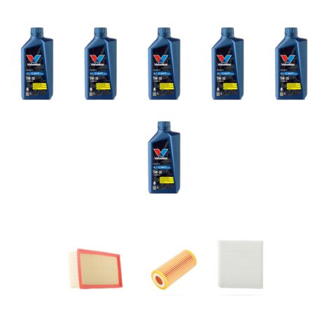 Kit tagliando 3 FILTRI e 6L OLIO compatibile con Audi A3 (8V1,8VK) 2.0 TFSI s3 215kw dal 2016