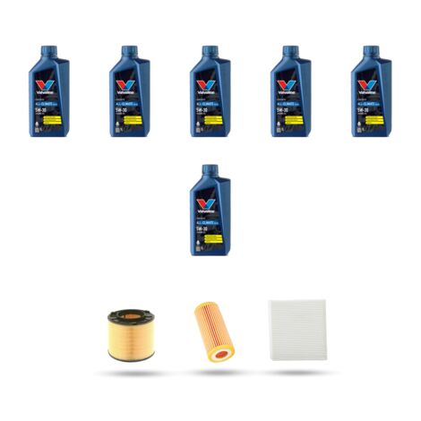 Kit tagliando 3 FILTRI e 6L OLIO compatibile con Audi A5 (F53,F5P,F5A,F5F) 2.0 tfsi 185kw dal 2016