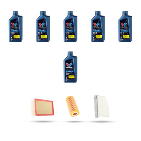 Kit tagliando 3 FILTRI e 6L OLIO compatibile con Audi Q3 (8UB,8UG) 2.0 tfsi 162kw dal 2014
