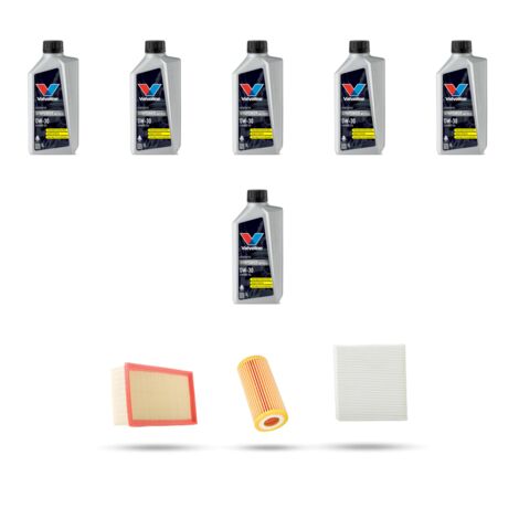 Kit tagliando 3 FILTRI e 6L OLIO compatibile con Audi Q3 (F3B,F3N) 2.0 45tfsi 169kw dal 2018