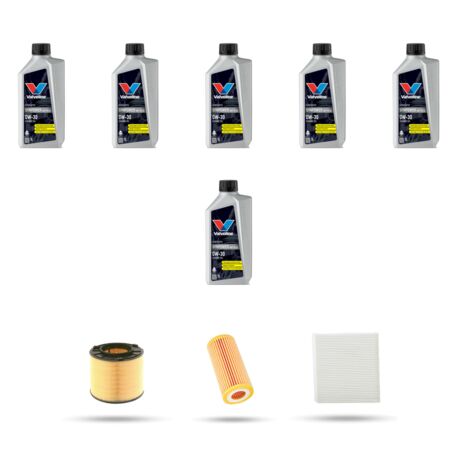 Kit tagliando 3 FILTRI e 6L OLIO compatibile con Audi Q5 II (FYB,FYG) 50 tfsi Quattro 220kw dal 2019
