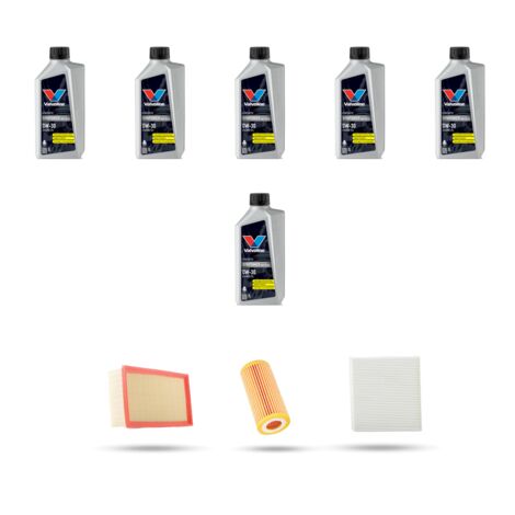 Kit tagliando 3 FILTRI e 6L OLIO compatibile con Audi TT III (FV3,FVP) 2.0 tfsi 162kw dal 2014