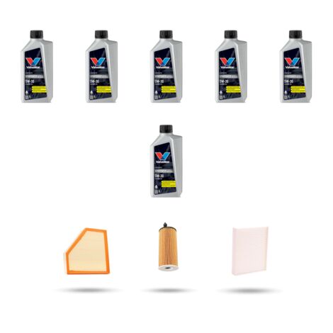 Kit tagliando 3 FILTRI e 6L OLIO compatibile con Bmw serie 3 Gt (F34) 320i 135kw dal 2016