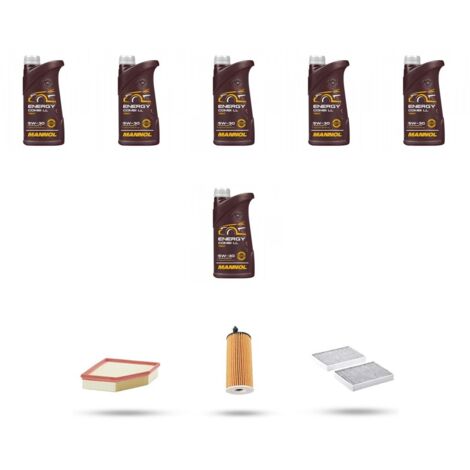 Kit tagliando 3 FILTRI e 6L OLIO compatibile con Bmw serie 5 (G30,G31,F90) 530e iPerformance 185kw dal 2017