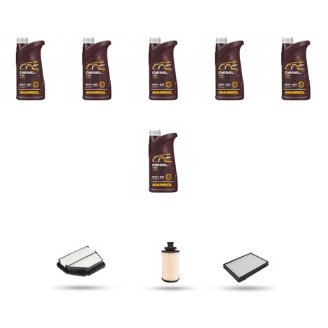Kit tagliando 3 FILTRI e 6L OLIO compatibile con Chevrolet Captiva II 2.0 D 125kw dal 2011