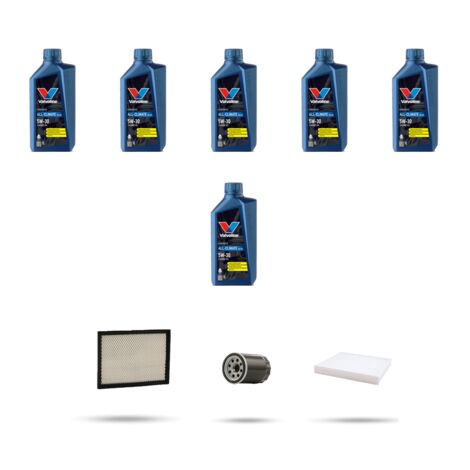 Kit tagliando 3 FILTRI e 6L OLIO compatibile con Chrysler 300c 2.7 130kw dal 2007 al 2010
