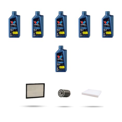 Kit tagliando 3 FILTRI e 6L OLIO compatibile con Chrysler 300c 2.7 142kw dal 2004 al 2010