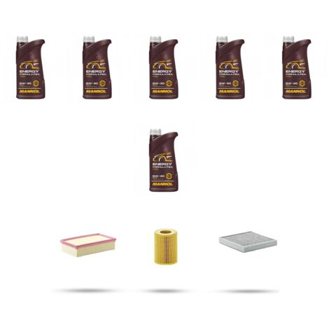 Kit tagliando 3 FILTRI e 6L OLIO compatibile con Citroen C5 III 3.0 v6 177kw dal 2009