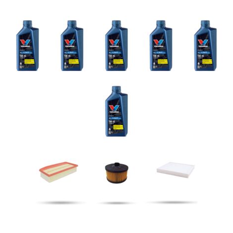 Kit tagliando 3 FILTRI e 6L OLIO compatibile con Dacia Dokker 1.3 Tce 75kw dal 2019