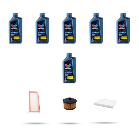Kit tagliando 3 FILTRI e 6L OLIO compatibile con Dacia Lodgy 1.3 Tce 75kw dal 2019