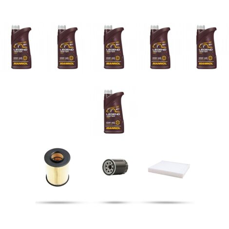 Kit tagliando 3 FILTRI e 6L OLIO compatibile con Ford Focus III 2.3 RS Turbo 257kw dal 2016