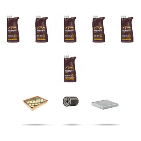 Kit tagliando 3 FILTRI e 6L OLIO compatibile con Ford Galaxy III 2.0 Ecoboost 176kw dal 2015