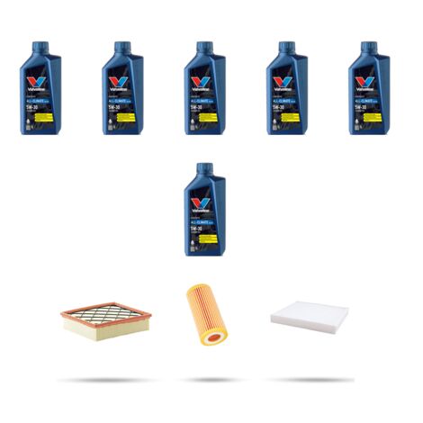 Kit tagliando 3 FILTRI e 6L OLIO compatibile con Ford Kuga 2.5 Turbo 147kw dal 2008