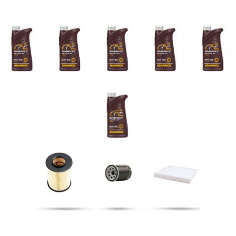 Kit tagliando 3 FILTRI e 6L OLIO compatibile con Ford Kuga II 2.0 EcoBoost 178kw dal 2017