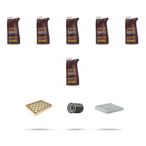 Kit tagliando 3 FILTRI e 6L OLIO compatibile con Ford Mondeo V 2.0 ecoBoost 176kw dal 2014