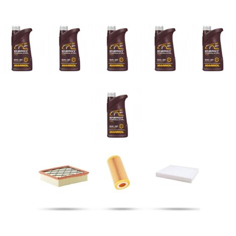 Kit tagliando 3 FILTRI e 6L OLIO compatibile con Ford S-Max 2.5 ST 162kw dal 2006