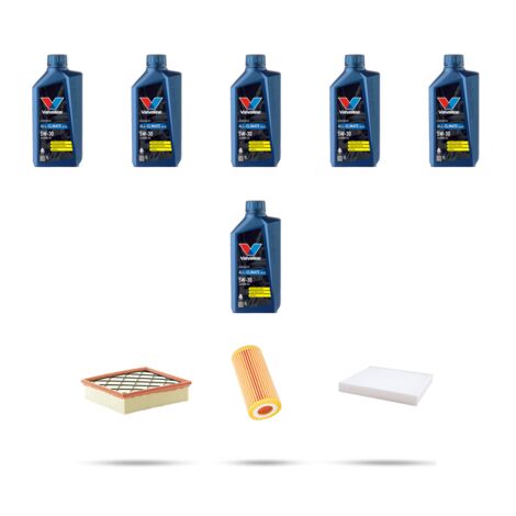 Kit tagliando 3 FILTRI e 6L OLIO compatibile con Ford S-Max 2.5 ST 162kw dal 2006