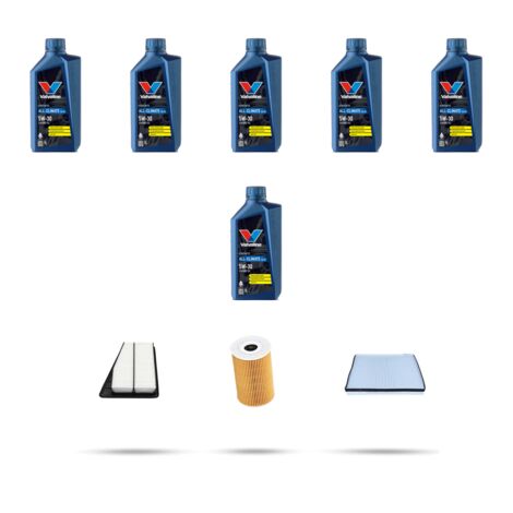 Kit tagliando 3 FILTRI e 6L OLIO compatibile con Hyundai Equus 3.8 v6 213kw dal 2008