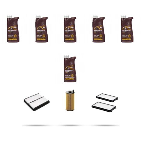 Kit tagliando 3 FILTRI e 6L OLIO compatibile con Hyundai Grandeur Azera 3.0 Mpi 184kw dal 2011
