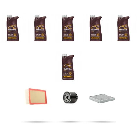 Kit tagliando 3 FILTRI e 6L OLIO compatibile con Jaguar XF (250) 2.0 177kw dal 2012