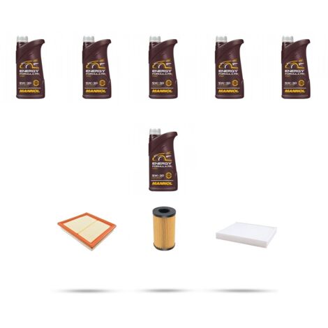 Kit tagliando 3 FILTRI e 6L OLIO compatibile con Land Rover Discovery Sport 2.0 177kw dal 2014