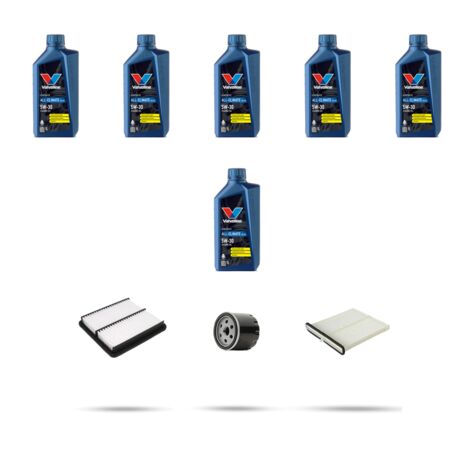 Kit tagliando 3 FILTRI e 6L OLIO compatibile con Mazda Cx-3 (DK) 2.0 Skyactiv-G 110kw dal 2015