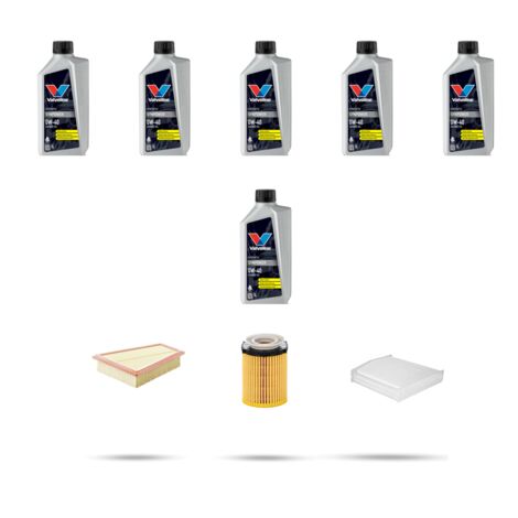 Kit tagliando 3 FILTRI e 6L OLIO compatibile con Mercedes Classe A (w176) A160 75kw Dal 2015