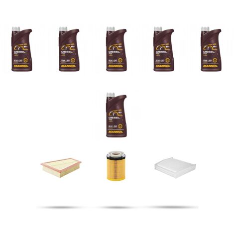 Kit tagliando 3 FILTRI e 6L OLIO compatibile con Mercedes Classe B (W246+W242) B160 75kw Dal 2015
